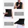 MoFiz Women’s Golf Polo Shirt Sleeveless 1/4 Zip Collarless Tennis Tank Tops Quick-Dry Lightweight Athletic Sport T-Shirt(Black)