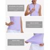 MoFiz Women’s Golf Polo Shirt Sleeveless 1/4 Zip Collarless Tennis Tank Tops Quick-Dry Lightweight Athletic Sport T-Shirt(Light Purple)