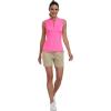 MoFiz Women’s Golf Polo Shirt Sleeveless 1/4 Zip Collarless Tennis Tank Tops Quick-Dry Lightweight Athletic Sport T-Shirt(Rose Red)