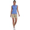 MoFiz Women’s Golf Polo Shirt Sleeveless 1/4 Zip Collarless Tennis Tank Tops Quick-Dry Lightweight Athletic Sport T-Shirt(Sky Blue)