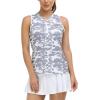 MoFiz Women’s Golf Tennis Polo Shirt Sleeveless 1/4 Zip Collarless Racerback Pickleball Tank Tops Quick Dry Athletic T-Shirt(Camo Grey)