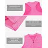 MoFiz Women’s Golf Tennis Polo Shirt Sleeveless 1/4 Zip Collarless Racerback Pickleball Tank Tops Quick Dry Athletic T-Shirt(Rose Red)