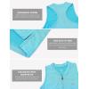 MoFiz Women’s Golf Tennis Polo Shirt Sleeveless 1/4 Zip Collarless Racerback Pickleball Tank Tops Quick Dry Athletic T-Shirt(Sky Blue)