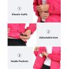 MoFiz Womens Lightweight Insulated Hiking Jacket Fleece Lined Thermal Hybrid Softshell Full Zip Winter Fall Running Coat(Rose Red)