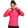 MoFiz Womens Lightweight Insulated Hiking Jacket Fleece Lined Thermal Hybrid Softshell Full Zip Winter Fall Running Coat(Rose Red)