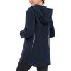 MoFiz Women’s Long Polar Fleece Jacket Full Zip Up with Hood Lightweight Soft Fleece Coat for Travel & Winter Athletic Wear(Jacket-navy Blue)