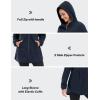 MoFiz Women’s Long Polar Fleece Jacket Full Zip Up with Hood Lightweight Soft Fleece Coat for Travel & Winter Athletic Wear(Jacket-navy Blue)