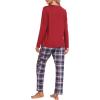 MoFiz Women’s Pajamas Sets Long Sleeve Soft Sleepwear 2 Piece Pjs Lightweight Lounge Set(Plaid 57)