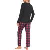 MoFiz Women’s Pajamas Sets Long Sleeve Soft Sleepwear 2 Piece Pjs Lightweight Lounge Set(Plaid 58)