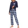 MoFiz Women’s Pajamas Sets Long Sleeve Soft Sleepwear 2 Piece Pjs Lightweight Lounge Set(Plaid 59)
