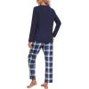 MoFiz Women’s Pajamas Sets Long Sleeve Soft Sleepwear 2 Piece Pjs Lightweight Lounge Set(Plaid 59)