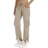MoFiz Women’s Plus Size Cargo Pants Casual Hiking Pants Lightweight Quick Dry Summer Pants for Women(B01-khaki)