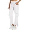 MoFiz Women’s Plus Size Cargo Pants Casual Hiking Pants Lightweight Quick Dry Summer Pants for Women(B05-white)