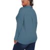 MoFiz Women’s Plus Size Golf Long Sleeve Polo Shirts V Neck Workout Casual Loose Fit Tops XL-5XL(Blue)