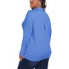 MoFiz Women’s Plus Size Golf Long Sleeve Polo Shirts V Neck Workout Casual Loose Fit Tops XL-5XL(Sky-blue)