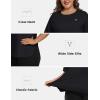 MoFiz Women’s Plus Size Workout Tops Short Sleeve Running Shirts UPF 50+ Hiking T-Shirts Quick Dry Athletic Top(Black)