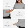 MoFiz Women’s Plus Size Workout Tops Short Sleeve Running Shirts UPF 50+ Hiking T-Shirts Quick Dry Athletic Top(Light Grey)