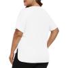 MoFiz Women’s Plus Size Workout Tops Short Sleeve Running Shirts UPF 50+ Hiking T-Shirts Quick Dry Athletic Top(White)