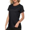 MoFiz Women’s Short Sleeve UPF 50+ Sun Protection Sports T-Shirt Quick Dry Running Workout Athletic Tee Top(Black)