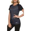 MoFiz Women’s Short Sleeve UPF 50+ Sun Protection Sports T-Shirt Quick Dry Running Workout Athletic Tee Top(Black Grey)