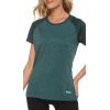 MoFiz Women’s Short Sleeve UPF 50+ Sun Protection Sports T-Shirt Quick Dry Running Workout Athletic Tee Top(Dark Green)