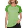 MoFiz Women’s Short Sleeve UPF 50+ Sun Protection Sports T-Shirt Quick Dry Running Workout Athletic Tee Top(Grass Green)