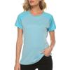MoFiz Women’s Short Sleeve UPF 50+ Sun Protection Sports T-Shirt Quick Dry Running Workout Athletic Tee Top(Light Blue)