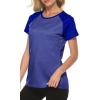 MoFiz Women’s Short Sleeve UPF 50+ Sun Protection Sports T-Shirt Quick Dry Running Workout Athletic Tee Top(Medium Blue)