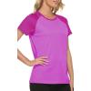 MoFiz Women’s Short Sleeve UPF 50+ Sun Protection Sports T-Shirt Quick Dry Running Workout Athletic Tee Top(Purple)