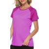 MoFiz Women’s Short Sleeve UPF 50+ Sun Protection Sports T-Shirt Quick Dry Running Workout Athletic Tee Top(Purple)