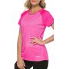 MoFiz Women’s Short Sleeve UPF 50+ Sun Protection Sports T-Shirt Quick Dry Running Workout Athletic Tee Top(Rose Red)
