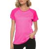 MoFiz Women’s Short Sleeve UPF 50+ Sun Protection Sports T-Shirt Quick Dry Running Workout Athletic Tee Top(Rose Red)