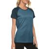MoFiz Women’s Short Sleeve UPF 50+ Sun Protection Sports T-Shirt Quick Dry Running Workout Athletic Tee Top(Sea Blue)