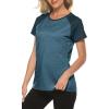 MoFiz Women’s Short Sleeve UPF 50+ Sun Protection Sports T-Shirt Quick Dry Running Workout Athletic Tee Top(Sea Blue)