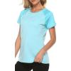 MoFiz Women’s Short Sleeve UPF 50+ Sun Protection Sports T-Shirt Quick Dry Running Workout Athletic Tee Top(Sky Blue)