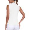 MoFiz Women’s Sleeveless Golf Shirt Collared 1/4 Zip Tennis Tank Tops UPF 50+ Quick-Dry Lightweight Athletic Polo Shirt(02 White)