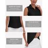 MoFiz Women’s Sleeveless Golf Shirt Collared 1/4 Zip Tennis Tank Tops UPF 50+ Quick-Dry Lightweight Athletic Polo Shirt(Black)
