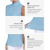 MoFiz Women’s Sleeveless Golf Shirt Collared 1/4 Zip Tennis Tank Tops UPF 50+ Quick-Dry Lightweight Athletic Polo Shirt(Sky Blue)