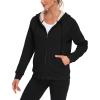 MoFiz Womens Zip up Hoodie Fleece Lined Warm Jackets Winter Thick Hoodies with Pockets(Black)