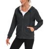 MoFiz Womens Zip up Hoodie Fleece Lined Warm Jackets Winter Thick Hoodies with Pockets(Dark Grey)
