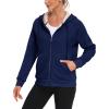 MoFiz Womens Zip up Hoodie Fleece Lined Warm Jackets Winter Thick Hoodies with Pockets(Navy Blue)