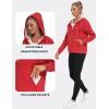 MoFiz Womens Zip up Hoodie Fleece Lined Warm Jackets Winter Thick Hoodies with Pockets(Red)
