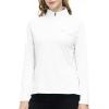 Womens 1/4 Zip Golf Shirt Long Sleeve Lightweight Golf Pullover Outdoor Athletic Tennis Polo Shirts(Cwhite)