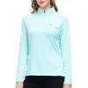 Womens 1/4 Zip Golf Shirt Long Sleeve Lightweight Golf Pullover Outdoor Athletic Tennis Polo Shirts(Green)