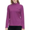 Womens 1/4 Zip Golf Shirt Long Sleeve Lightweight Golf Pullover Outdoor Athletic Tennis Polo Shirts(Purple)