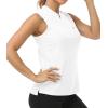 Women’s Sleeveless Tennis Shirt Golf Shirts for Women Quick Dry Pickleball Shirts UPF 50+ Sportswear T-Shirts with Zipper(Af-white)