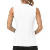 Women’s Sleeveless Tennis Shirt Golf Shirts for Women Quick Dry Pickleball Shirts UPF 50+ Sportswear T-Shirts with Zipper(Af-white)