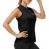 Women’s Sleeveless Tennis Shirt Golf Shirts for Women Quick Dry Pickleball Shirts UPF 50+ Sportswear T-Shirts with Zipper(Black)