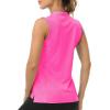 Women’s Sleeveless Tennis Shirt Golf Shirts for Women Quick Dry Pickleball Shirts UPF 50+ Sportswear T-Shirts with Zipper(Rose Red)