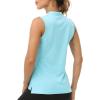Women’s Sleeveless Tennis Shirt Golf Shirts for Women Quick Dry Pickleball Shirts UPF 50+ Sportswear T-Shirts with Zipper(Sky Blue)